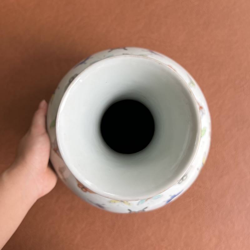 清光绪 粉彩百蝶纹玉堂春瓶一对 - 图34