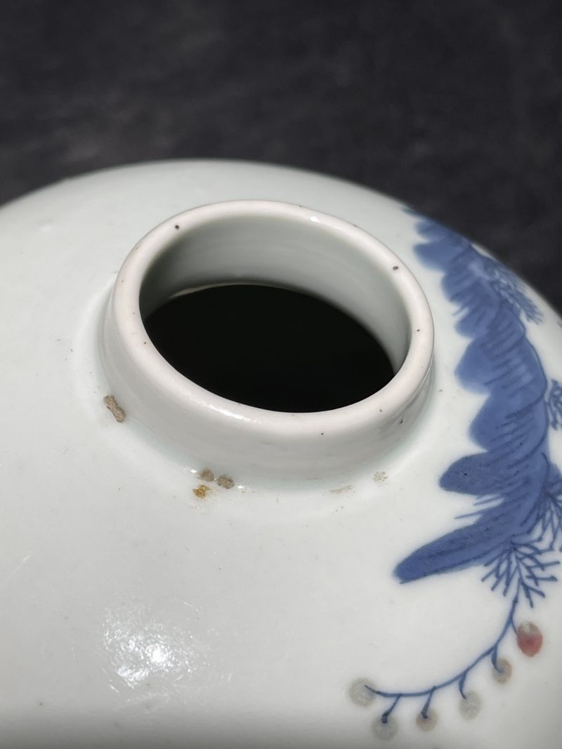 清晚期 青花釉里红人物纹小罐 - 图10