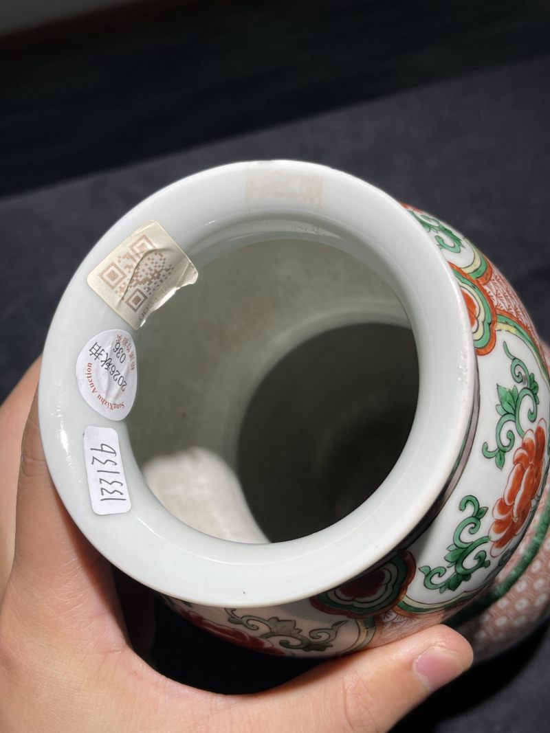 清晚期 五彩花卉纹葫芦瓶 - 图7