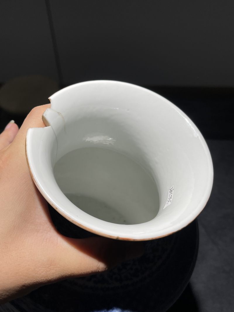 民国 青花粉彩花卉纹灯笼尊 - 图8