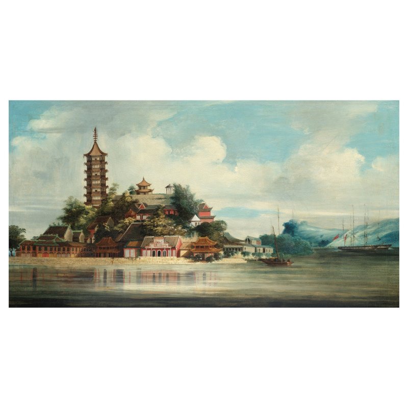 中國藝術家（約1850年）長江中的金島 布面油畫 有框 | CHINESE ARTIST (CIRCA 1850) - 图3