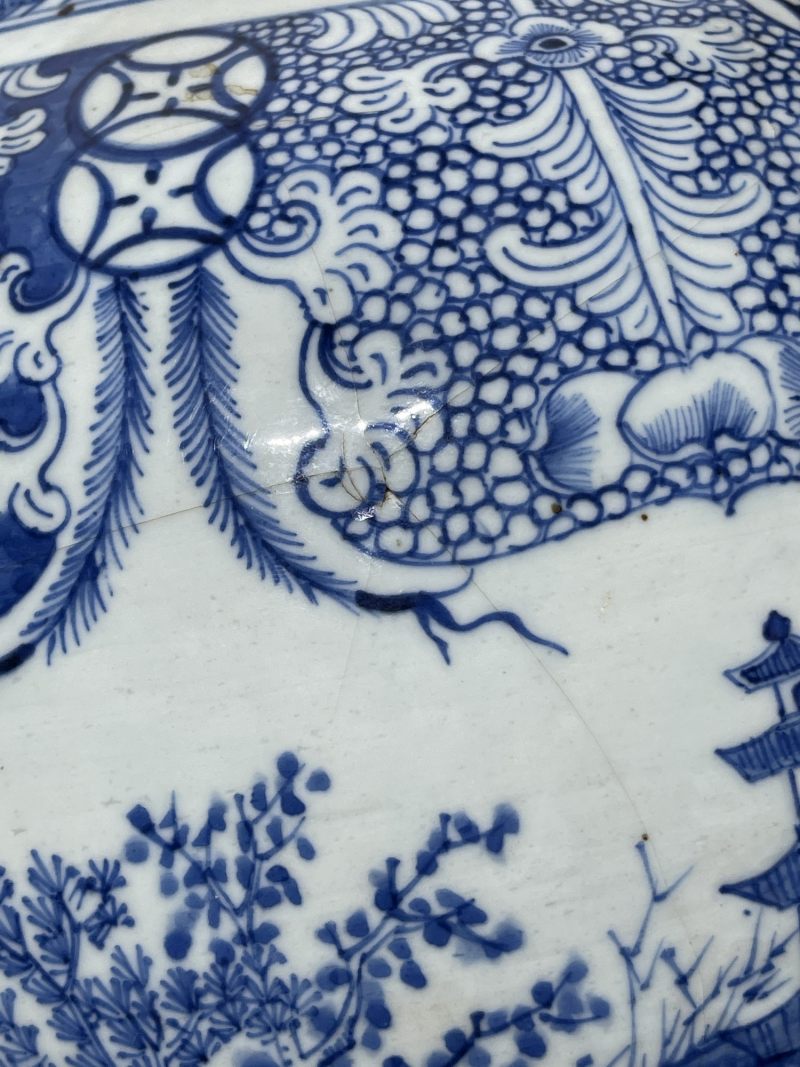 清乾隆 青花山水纹大罐 - 图15
