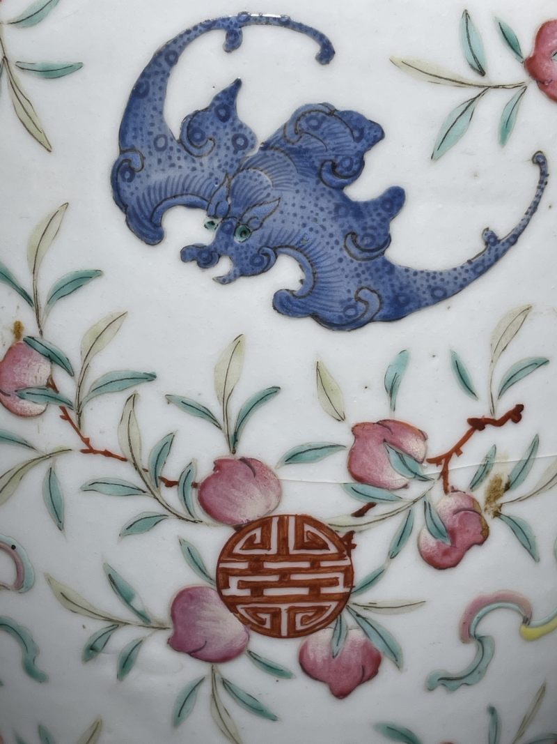 清光绪 粉彩福寿纹罐 - 图6