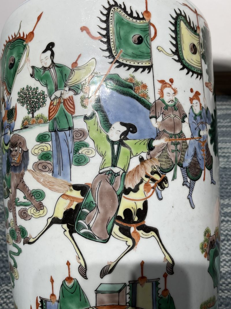 民国 五彩神仙人物纹大棒槌瓶 - 图9