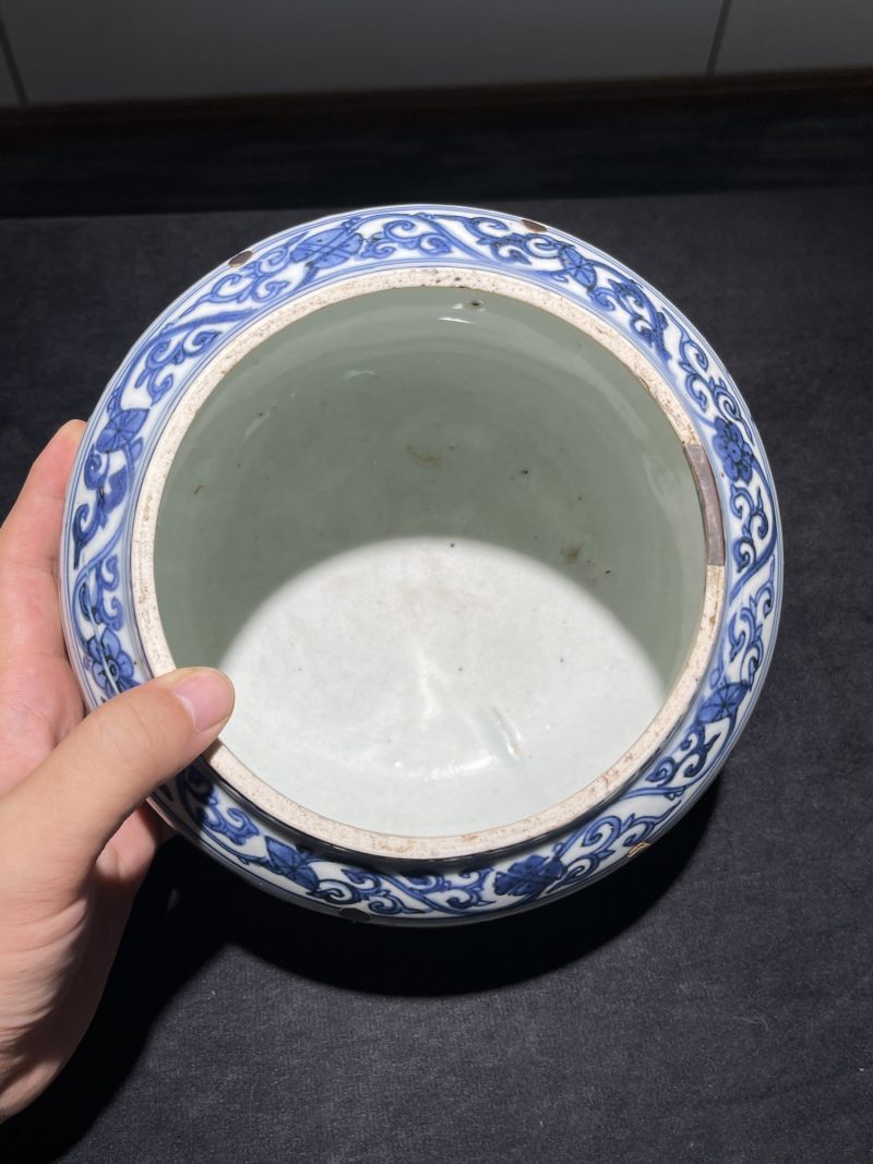 明晚期 青花麒麟纹粥罐 - 图7