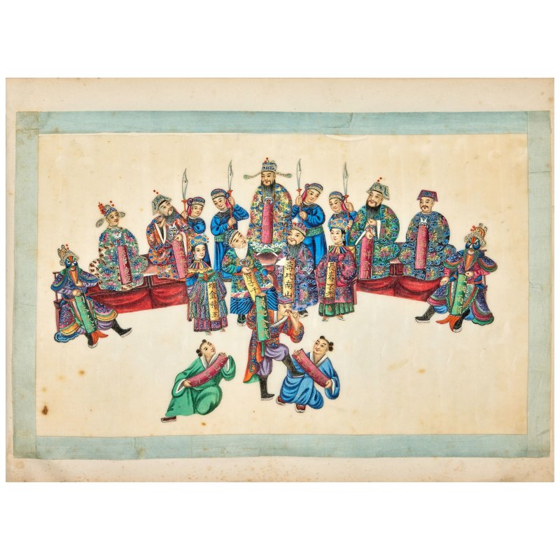 十九世紀 節日圖冊頁十二開 水粉通草畫 | HOANQUA (19TH CENTURY) - 图12