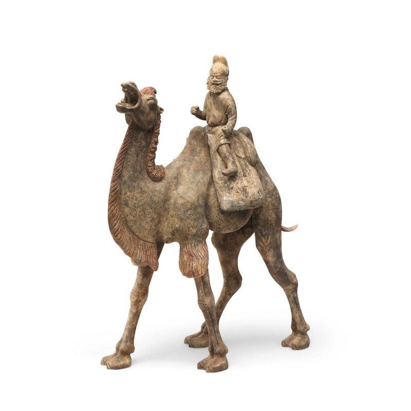 唐 胡人騎駱駝陶俑 | A LARGE POTTERY FIGURE OF A CAMEL AND RIDER - 图2