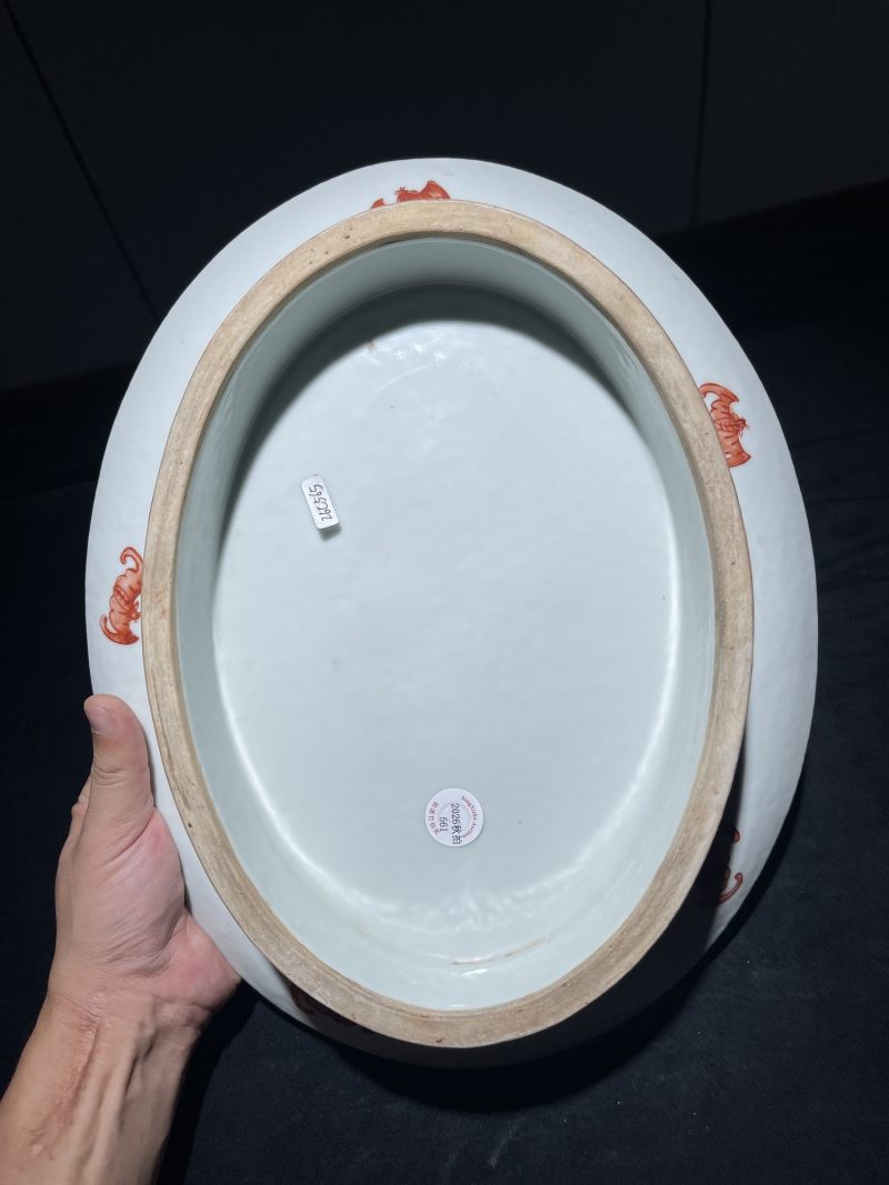 清晚期 粉彩蝶恋花纹高足盘 - 图7
