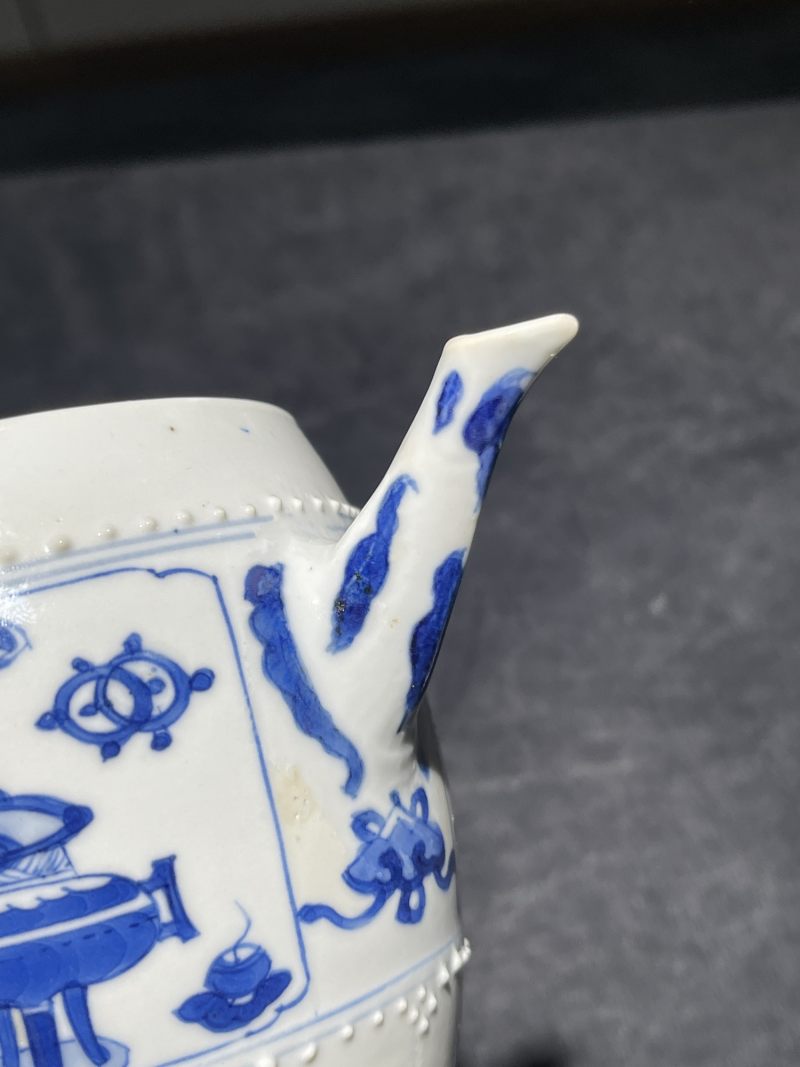 清康熙 青花博古纹执壶 - 图10
