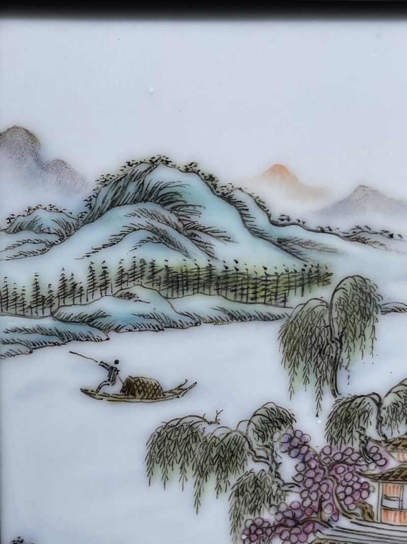 清晚期 粉彩人物纹插屏 - 图6