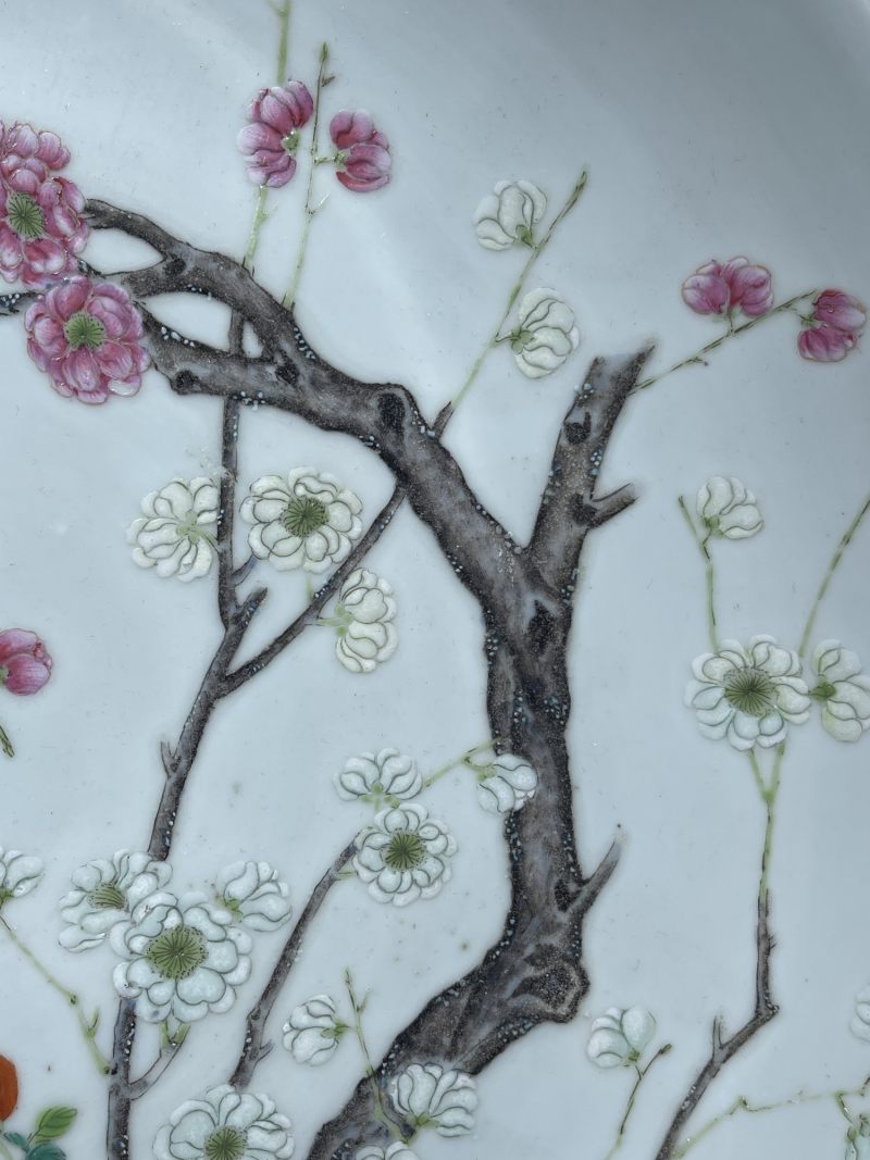 清晚期 粉彩花卉纹大盘 - 图4