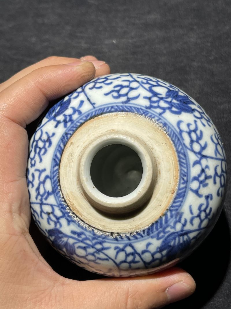 清康熙 青花山水、花卉纹罐一组4件 - 图22