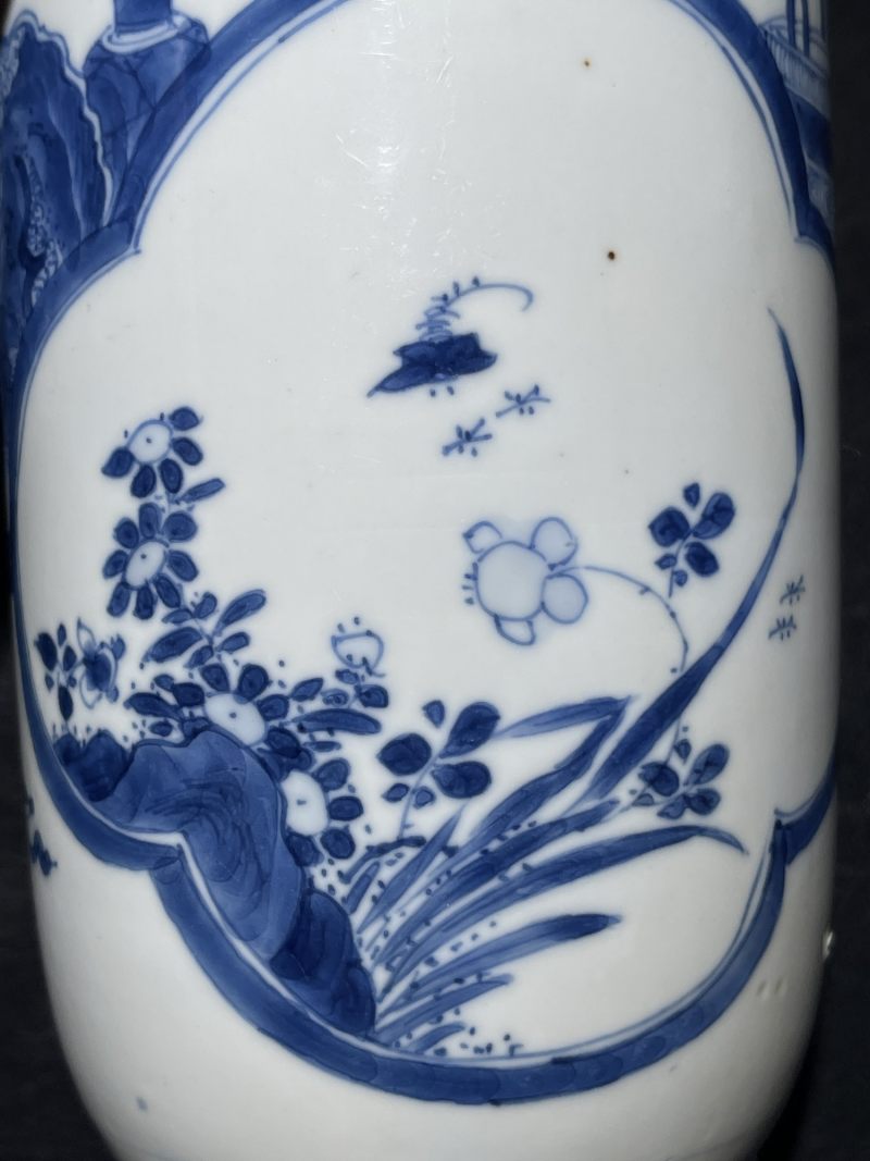 清康熙 青花博古图棒槌瓶 - 图7