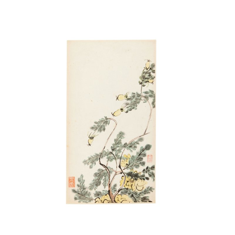 薩克達介文 英介文夫人花卉冊 貳冊 冊頁十二開 設色紙本 | SAKEDA JIEWEN (1767-1827) - 图2