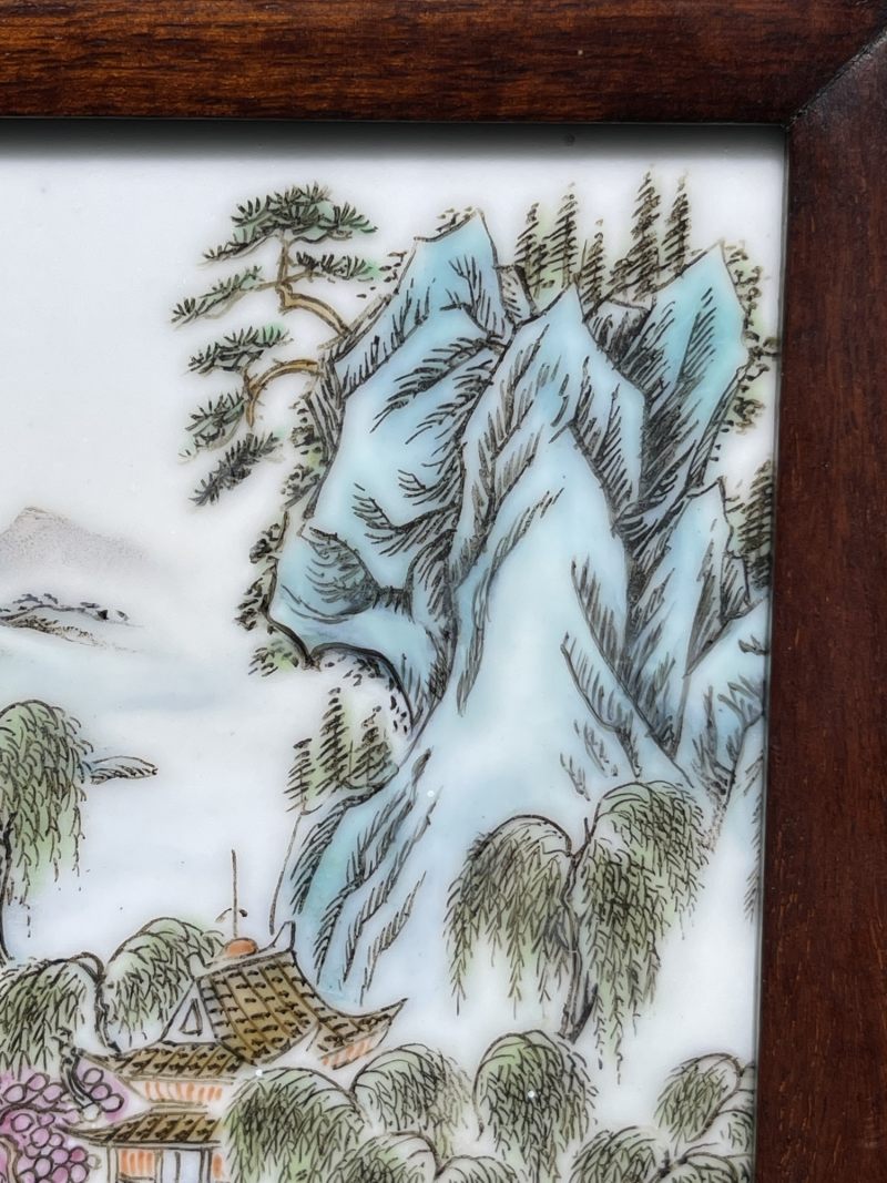 清晚期 粉彩人物纹插屏 - 图7