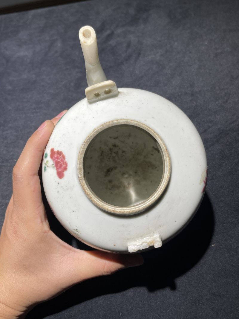 民国 粉彩花鸟纹茶壶一组12件 - 图45