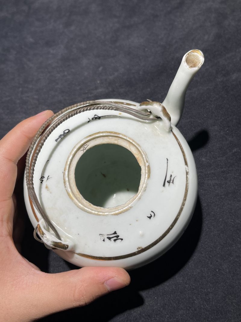 民国 粉彩人物纹茶壶一组15件 - 图80