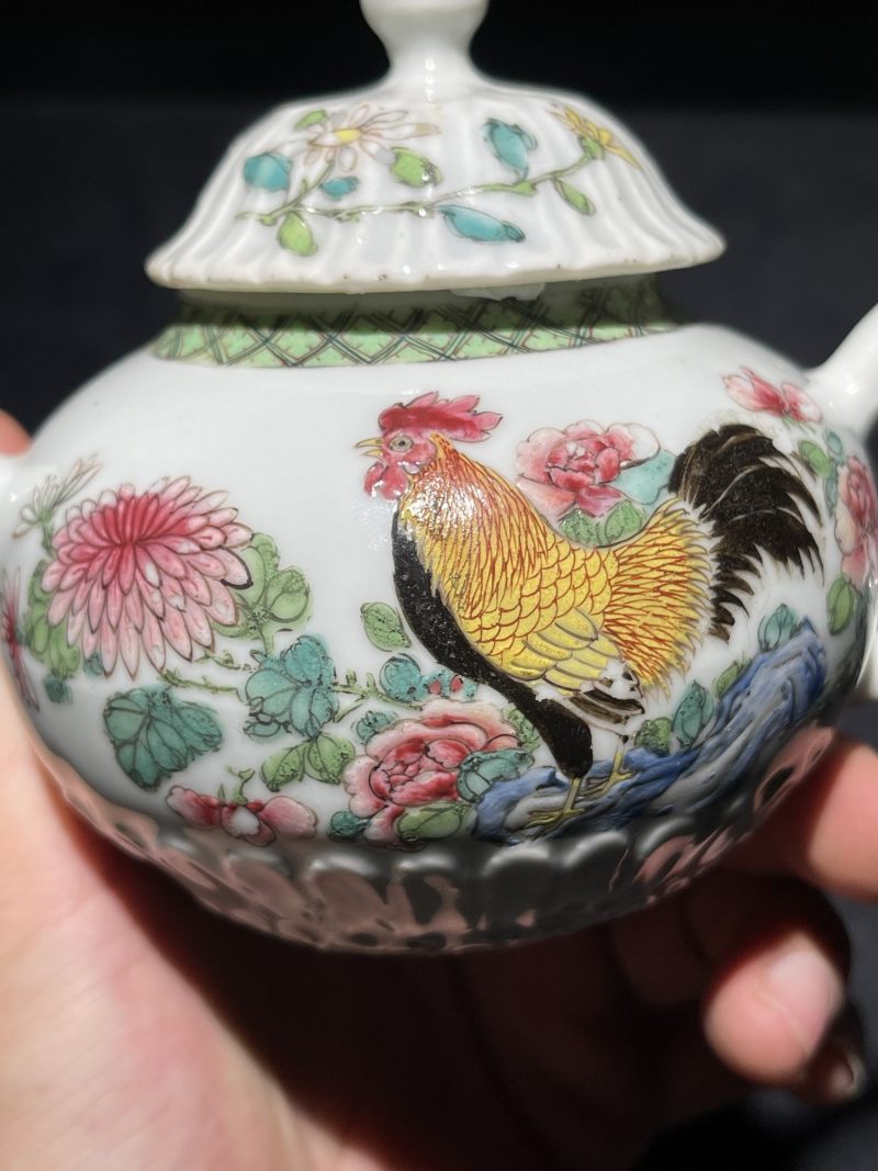 清雍正 广珐琅富贵大吉纹执壶 - 图5