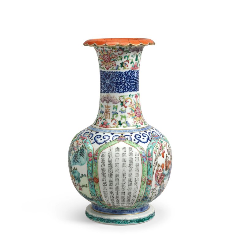 十九世紀 粉彩詩文人物故事圖瓶 | A FAMILLE ROSE 'SCHOLAR' VASE - 图3