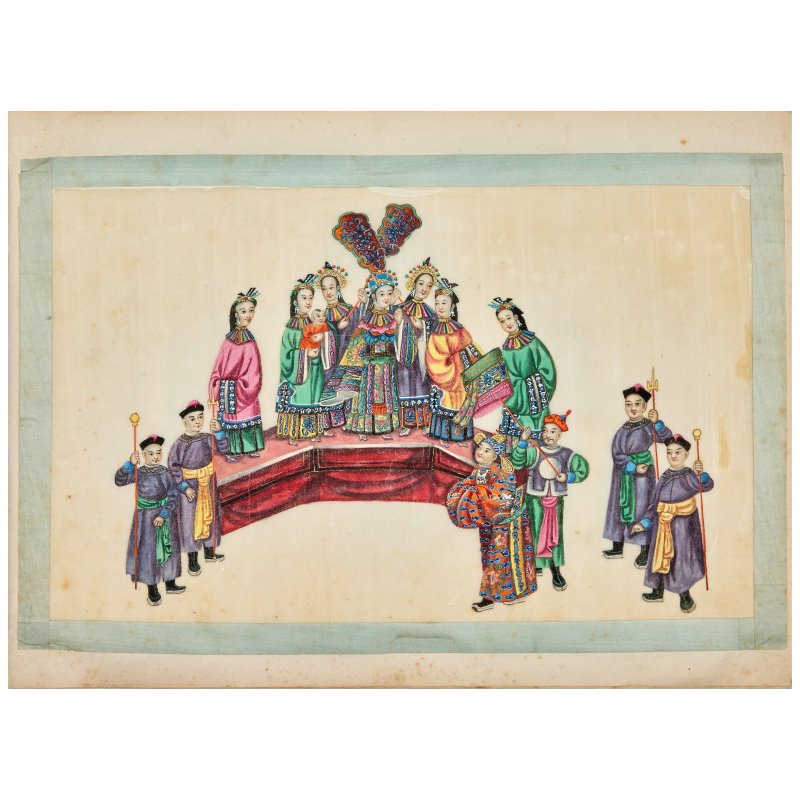 十九世紀 節日圖冊頁十二開 水粉通草畫 | HOANQUA (19TH CENTURY) - 图13