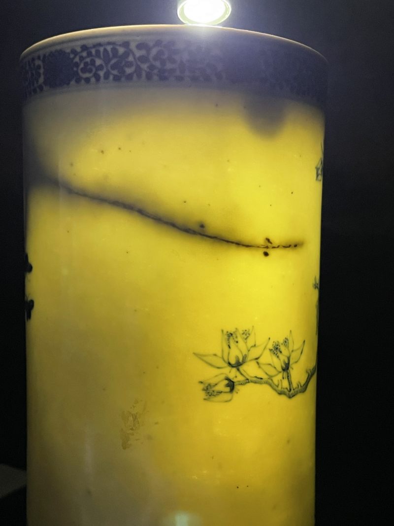 清晚期 青花花鸟纹帽筒 - 图16
