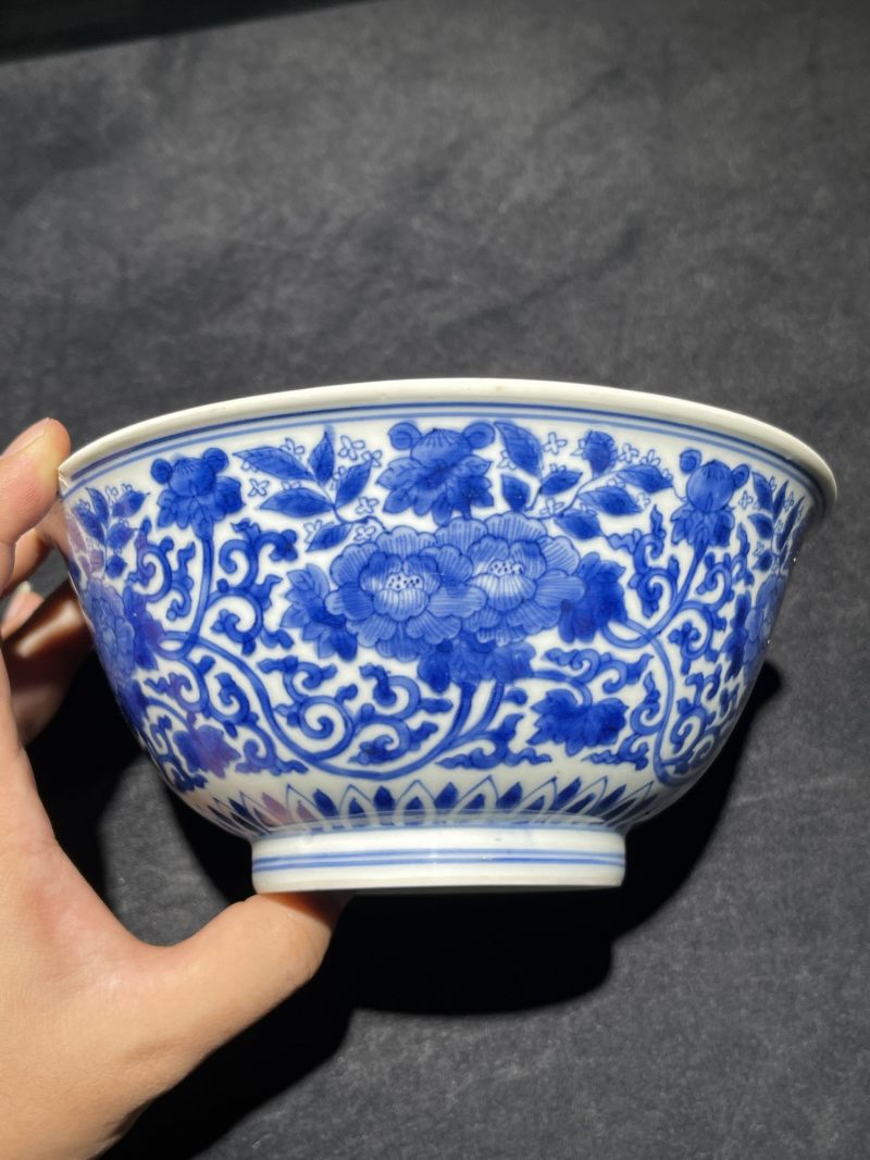 清康熙 青花花卉纹碗 - 图3