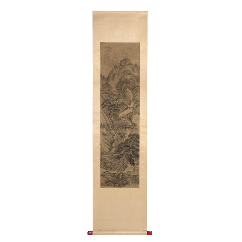 王昱(傳) 風景畫 設色紙本 立軸 一七五二年 | ATTRIBUTED TO WANG YU (1714-1748) - 图2