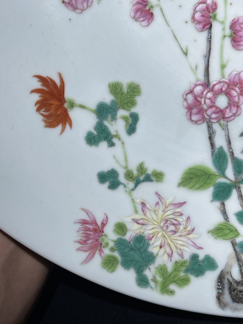 清晚期 粉彩花卉纹大盘 - 图6