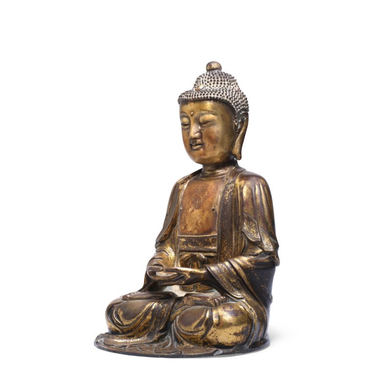 明 銅鎏金佛像 | A LARGE GILT BRONZE FIGURE OF AMITABHA BUDDHA