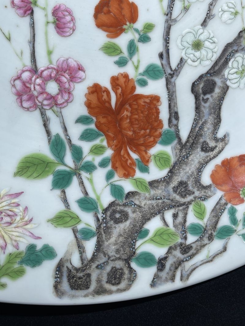 清晚期 粉彩花卉纹大盘 - 图7