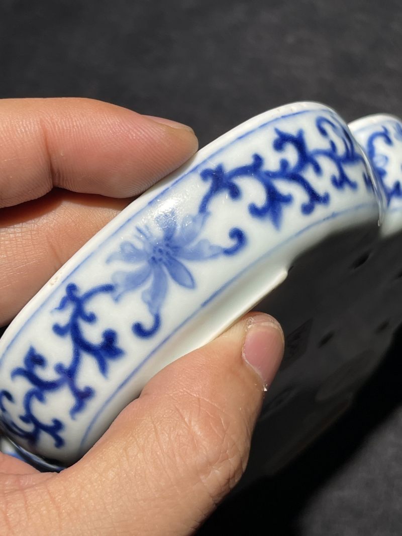 清中期 青花花卉纹海棠盘 - 图6