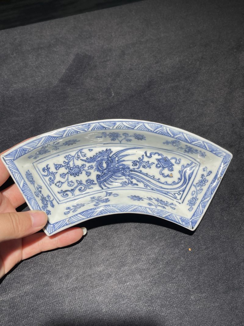 明万历 青花铁线描凤穿花纹攒盘一组十二件 - 图21