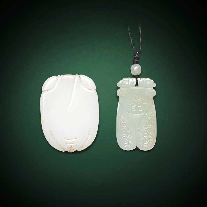 清 玉雕蟬兩件 | TWO JADE CICADAS - 图2