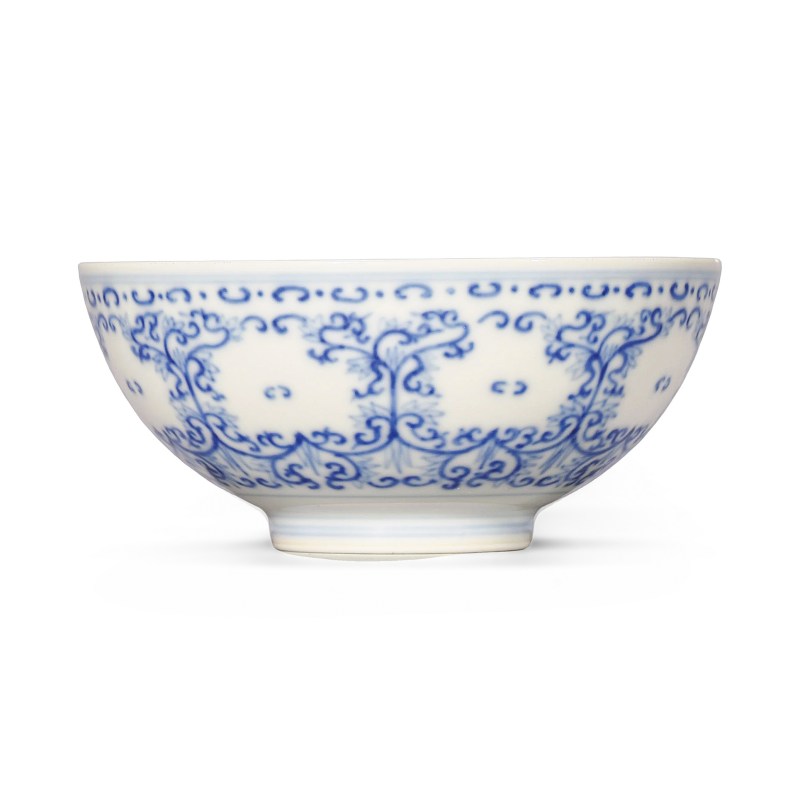 清代 青花花卉纹碗 - 图1