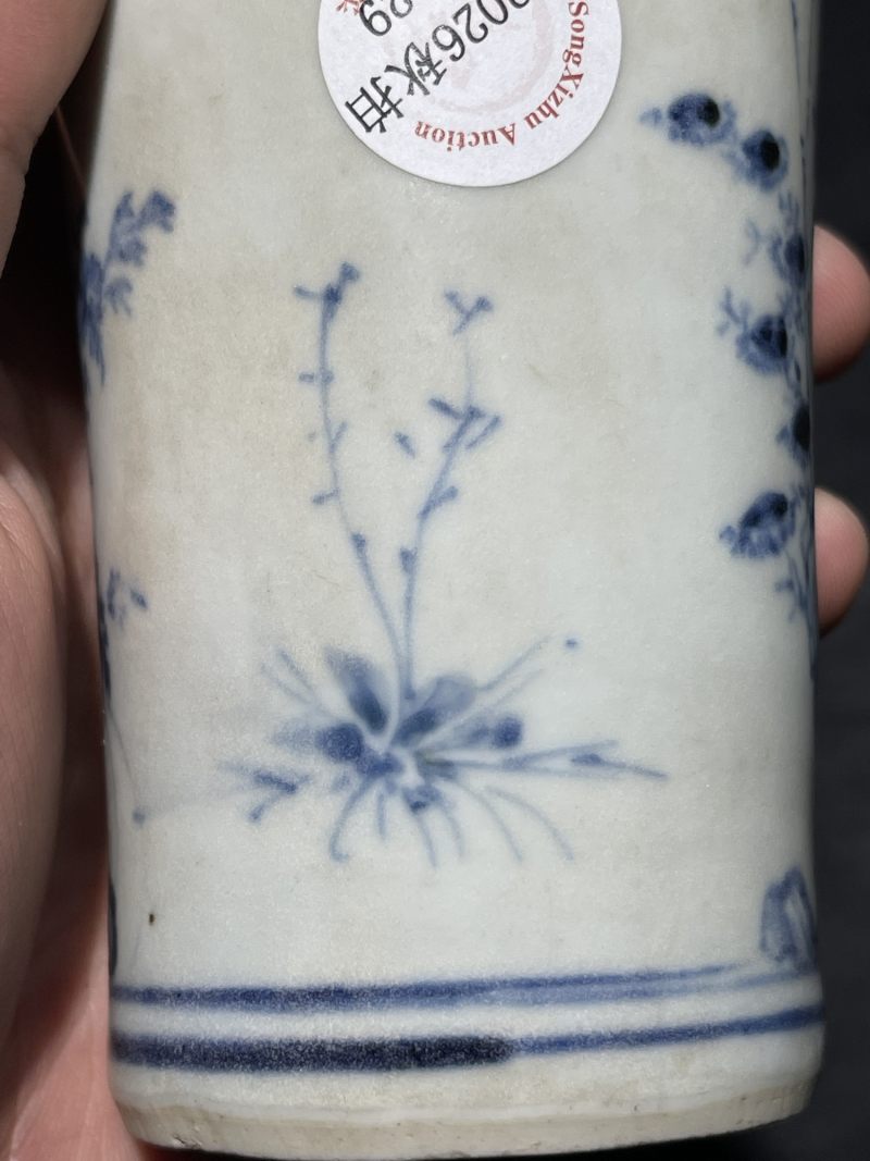 明天启 青花竹菊双清图梅瓶 - 图8