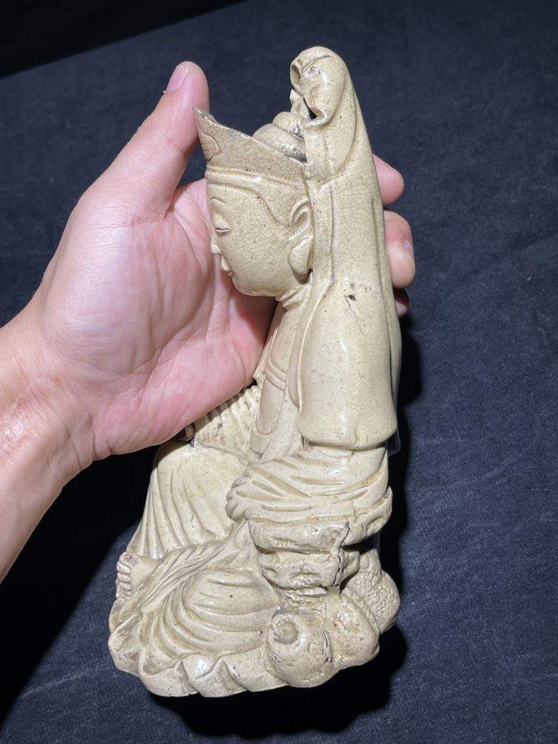 明代 漳州窑观音瓷塑 - 图9