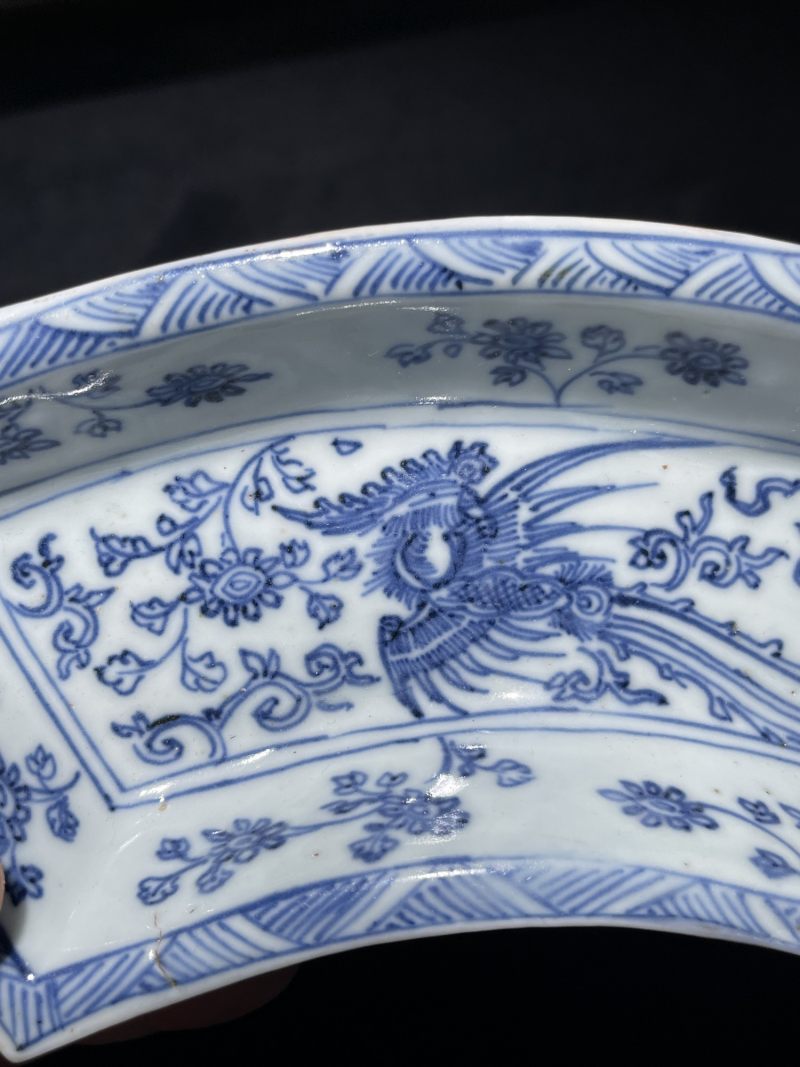 明万历 青花铁线描凤穿花纹攒盘一组十二件 - 图22