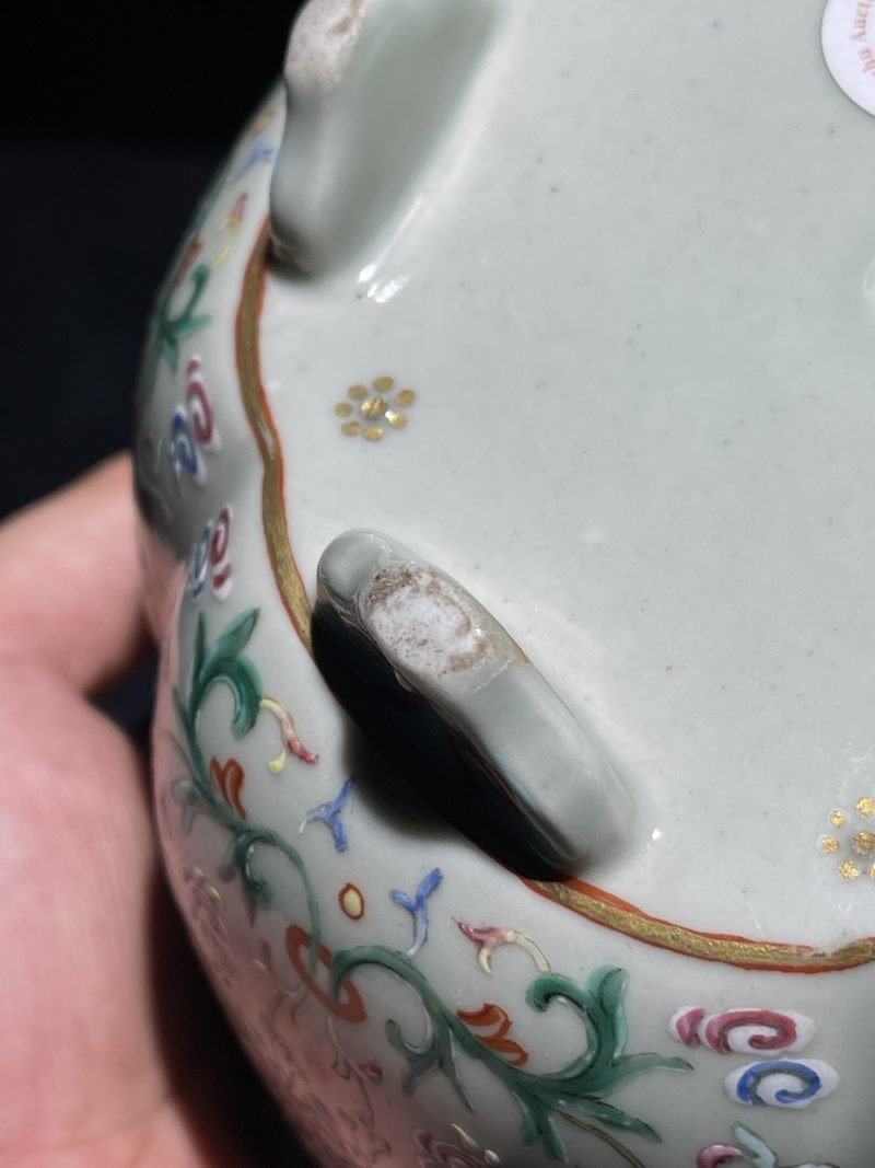 清乾隆 洋彩福寿宝相花纹花盆 - 图9