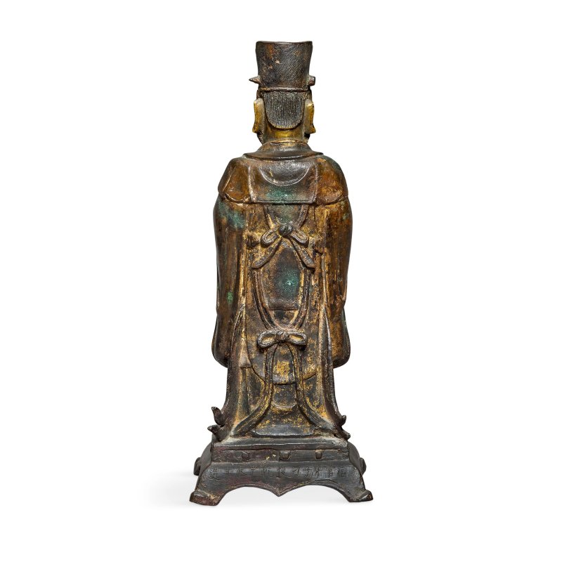 十六/十七世紀 局部鎏金仙人像 | A PARCEL-GILT BRONZE STANDING FIGURE OF A DAOIST IMMORTAL - 图3