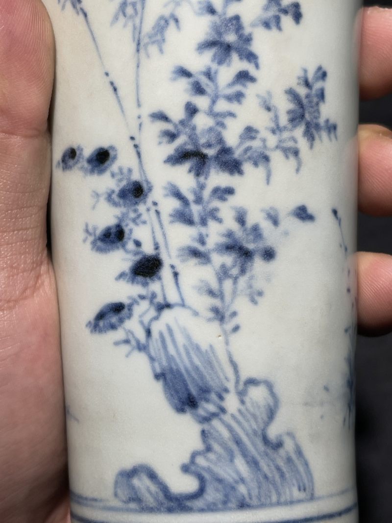 明天启 青花竹菊双清图梅瓶 - 图9
