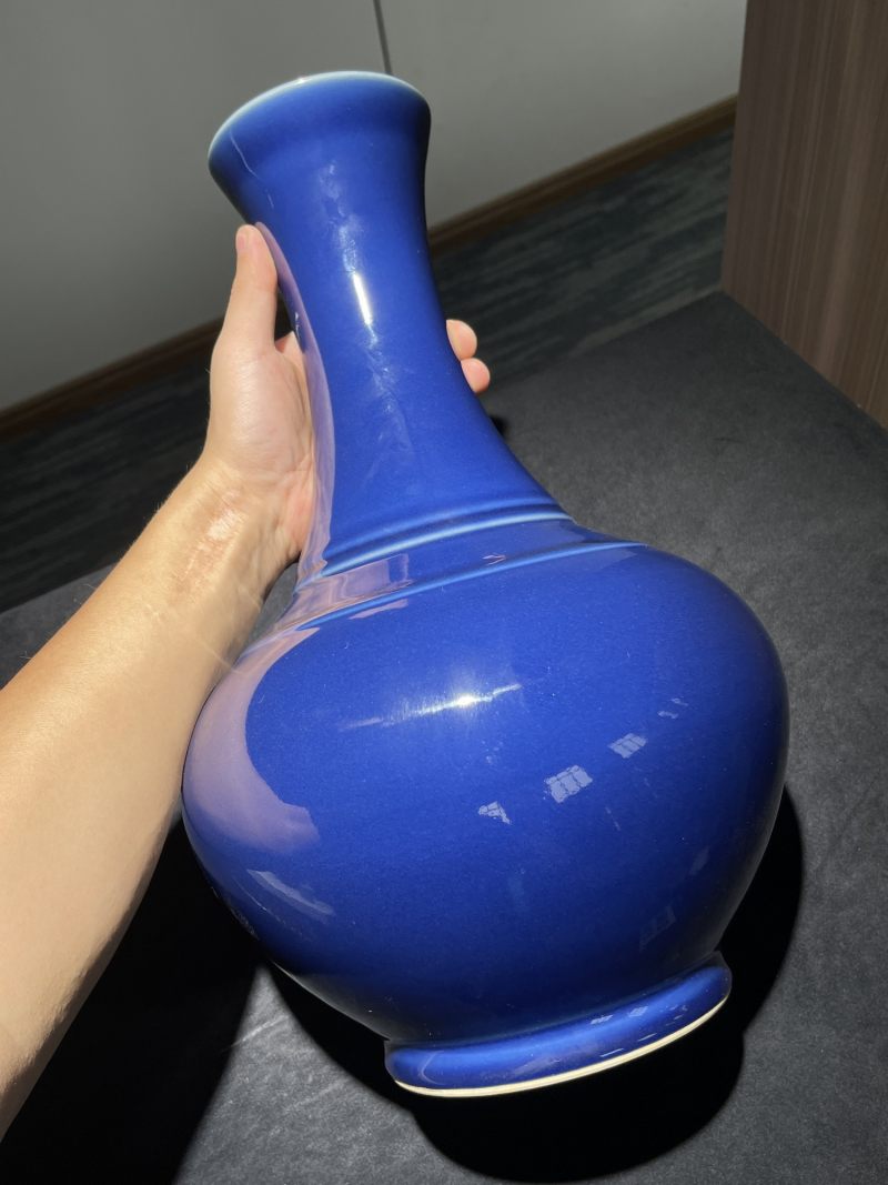 50年代 祭蓝釉赏瓶一对 - 图9