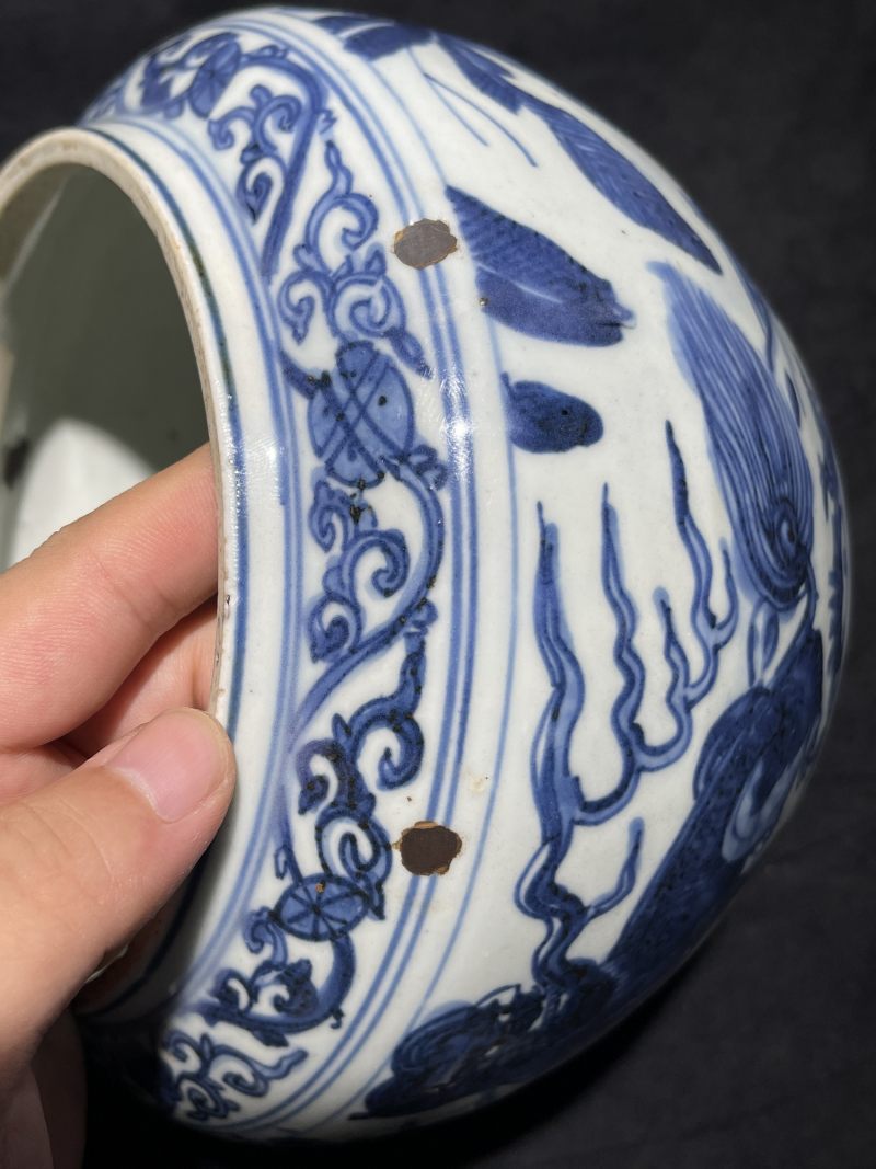 明晚期 青花麒麟纹粥罐 - 图13
