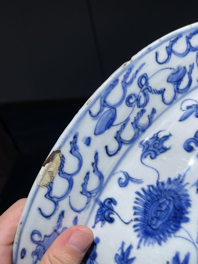 明晚期 青花人物故事纹折沿盆 - 图14
