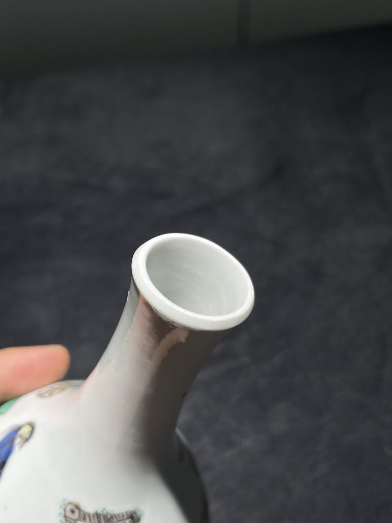 清康熙 五彩花鸟纹胆瓶 - 图8