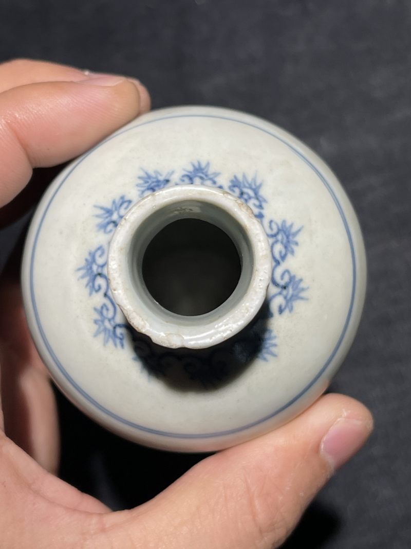 明天启 青花竹菊双清图梅瓶 - 图10
