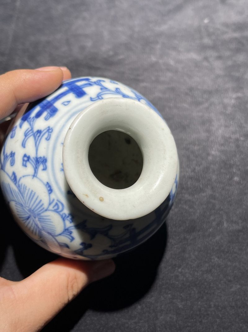 清代 青花喜字罐一组19件 - 图35