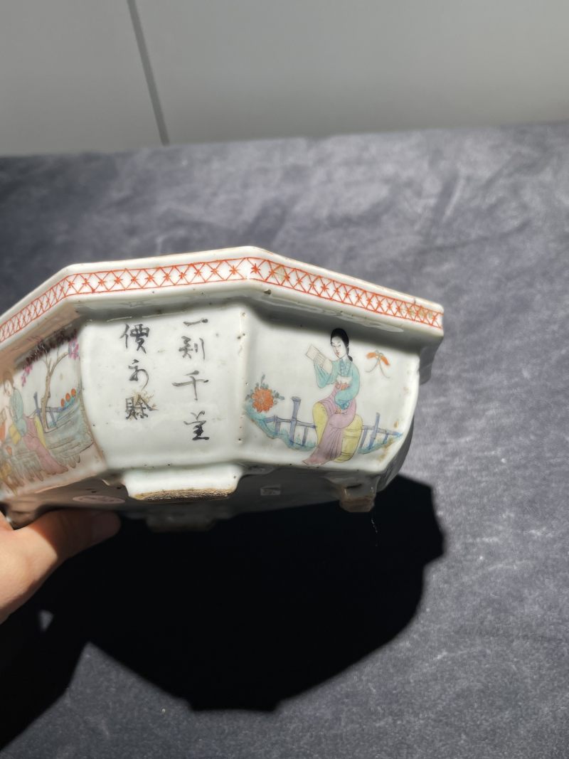 民国 粉彩花盆一组5件 - 图29