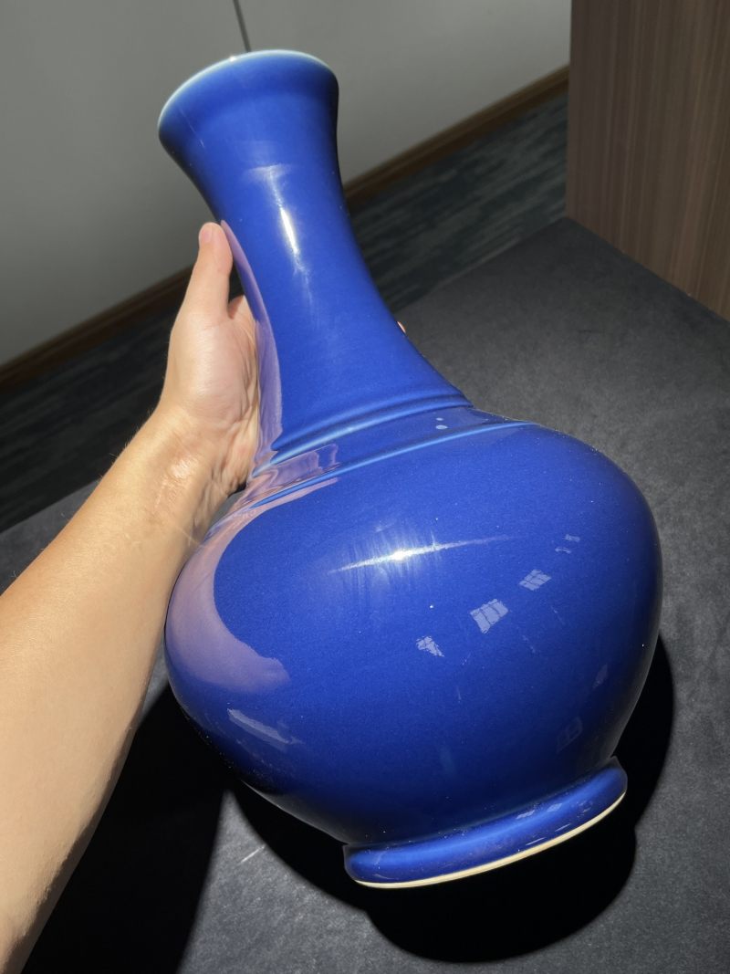 50年代 祭蓝釉赏瓶一对 - 图10
