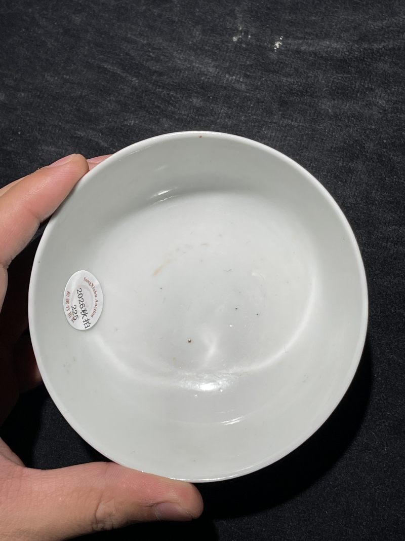 清光绪 珊瑚红开窗洋彩花卉纹碗一对 - 图4
