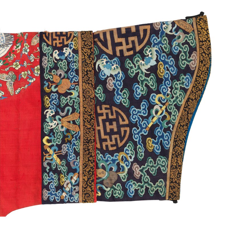 清晚期 紅地緙絲團鶴紋袍 | A RED-GROUND KESI 'CRANE ROUNDELS' ROBE - 图8